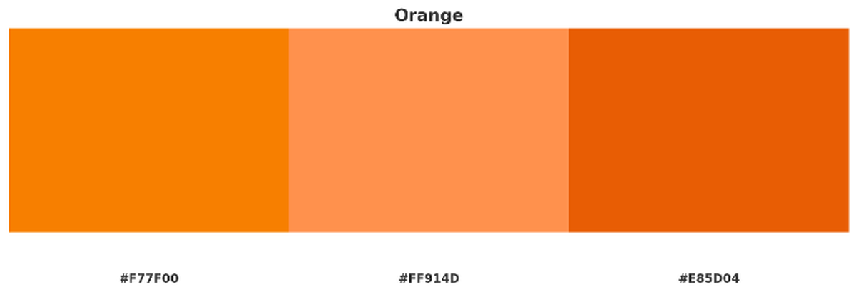 Orange colour palette