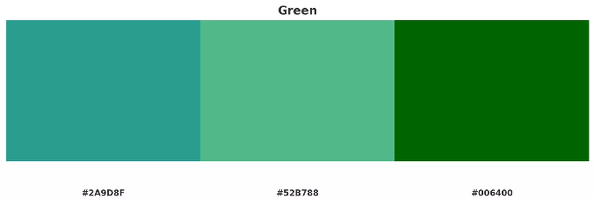 Green colour palette