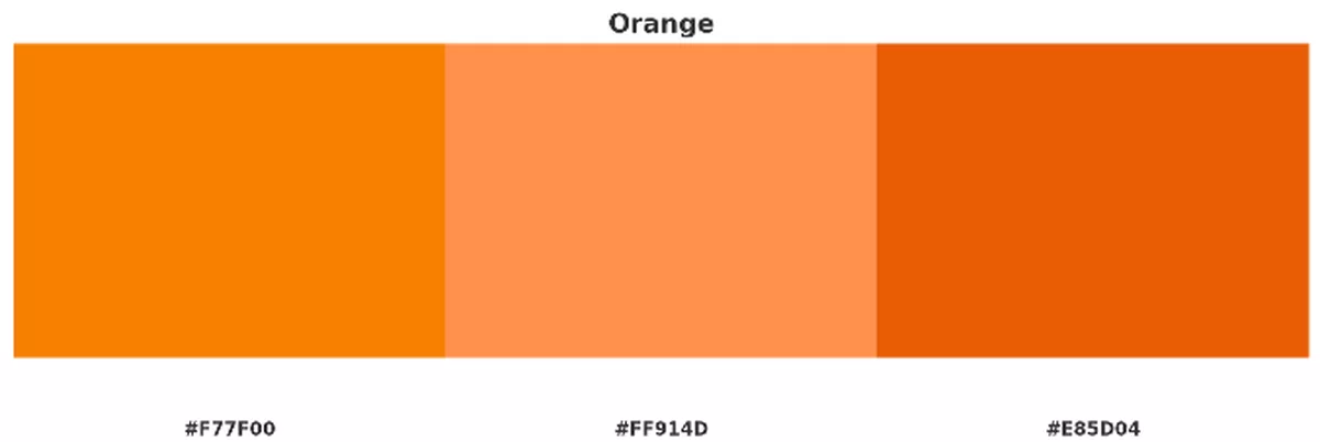 Orange colour palette