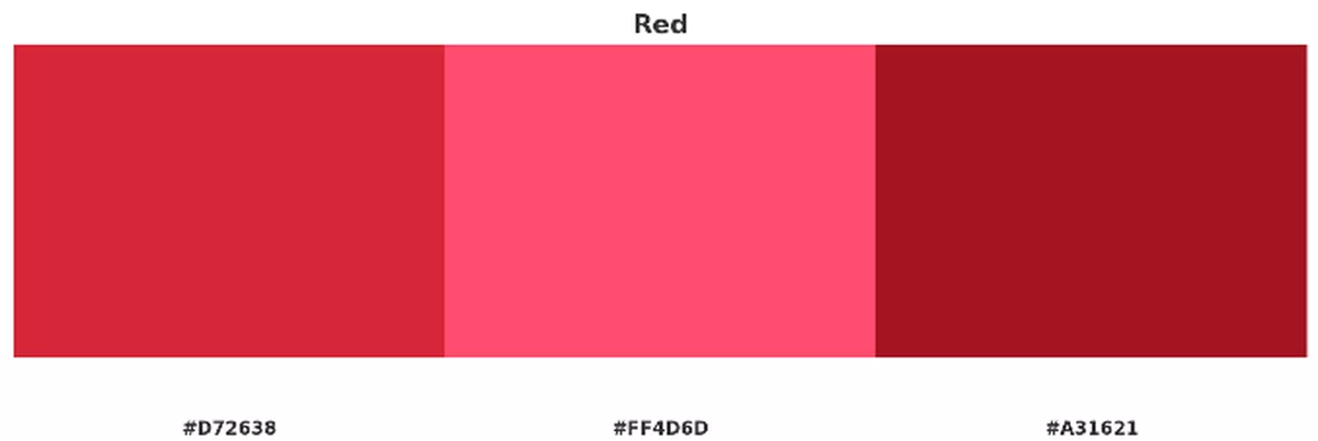 Red colour palette