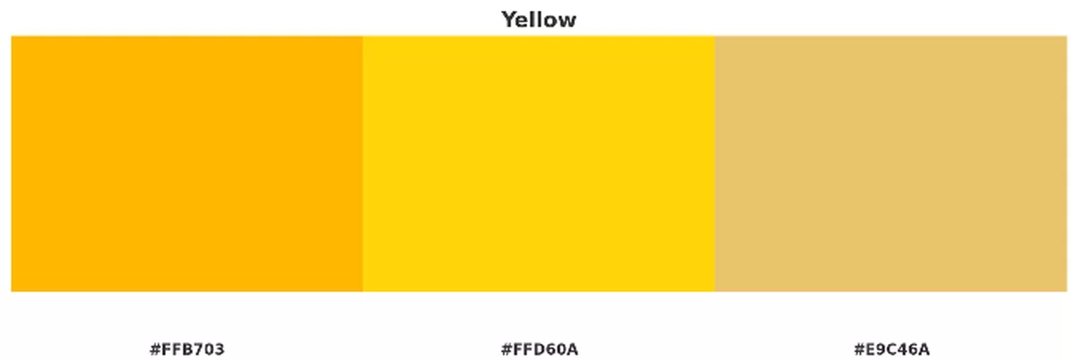 Yellow colour palette